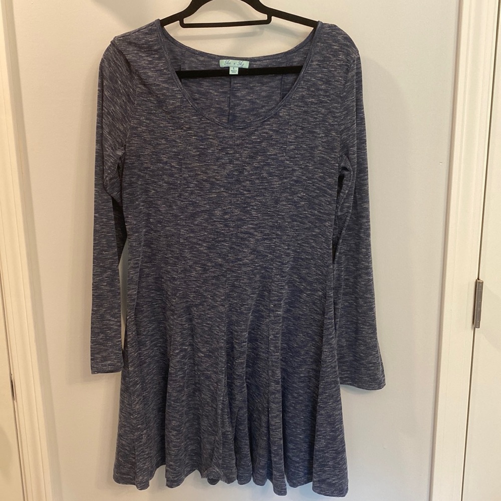 She and Sky size large blue long sleeve dress